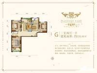 恒福新城b区3室2厅1卫114.4㎡户型图